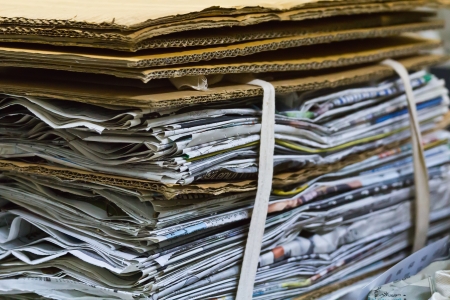 Piles of paper stacked several layers Put the document together の写真素材