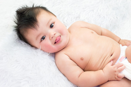 Boy on white background の写真素材