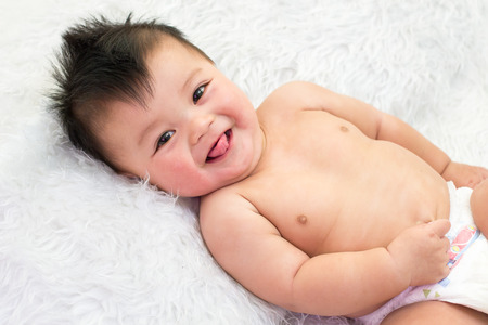 Boy on white background の写真素材