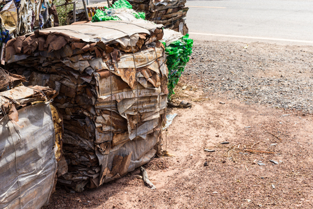 Scrap Steel recycling prepared for smelting in steel industry in thailandの写真素材