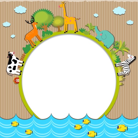 Animals cardboardのイラスト素材