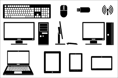 Computer set vectorのイラスト素材