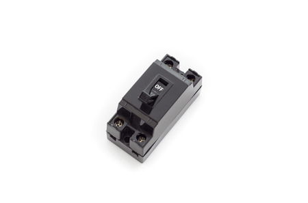 Black Circuit breakers ,isolated on a white background