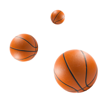 Three Basketball balls over white backgroundの写真素材