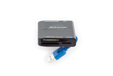 USB 3.0 card reader, isolated on a white background