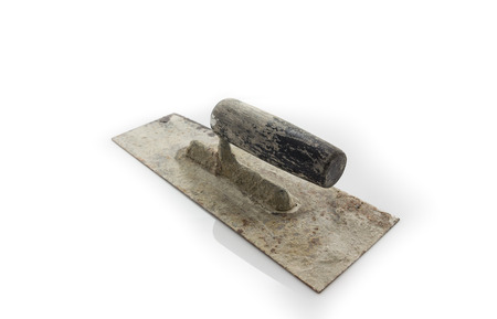 Used trowel, isolated on a white backgroundの写真素材