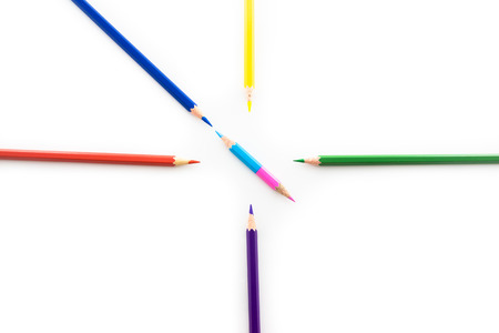 Colored pencils isolate on white backgroundの写真素材