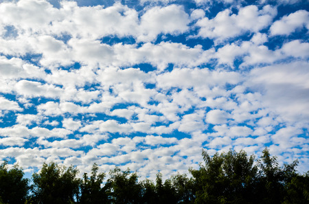 blue sky background with tiny cloudsの写真素材