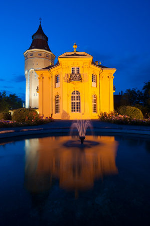 Water Tower with Pagodenburg in Rastatt, Black Forest, Baden-Wuerttemberg, Germany, Europeのeditorial素材