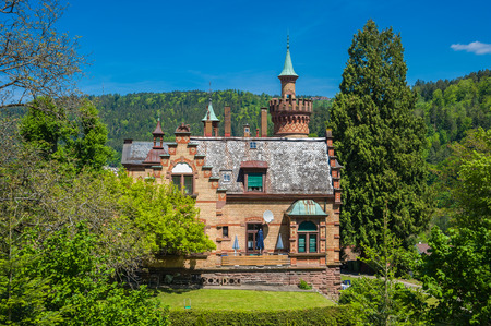 Historical villa in Bad Liebenzell, Black Forest, Baden-Wurttemberg, Germany, Europeのeditorial素材