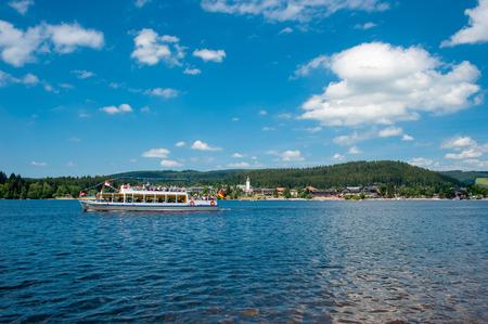 Overview of the lake Titisee, Black Forest, Baden-Wurttemberg, Germany, Europeのeditorial素材