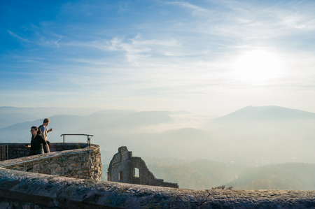 View from the castle Hohenbaden, Black Forest, Baden-Wurttemberg, Germany, Europeのeditorial素材