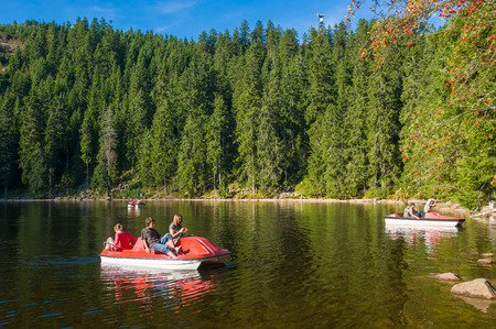 The Mummelsee near Seebach, Black Forest, Baden-Wurttemberg, Germany, Europeのeditorial素材