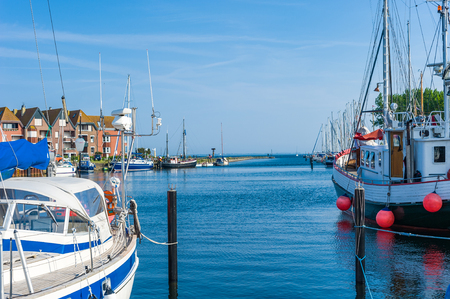 Harbor in Orth, Fehmarn, Baltic Sea, Schleswig-Holstein, Germany, Europeの写真素材