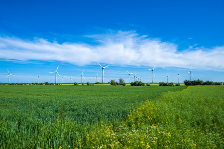 Windpark near Vadersdorf on Fehmarn Islandの写真素材