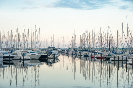 Marina of Heiligenhafen at the Baltic Seaの写真素材