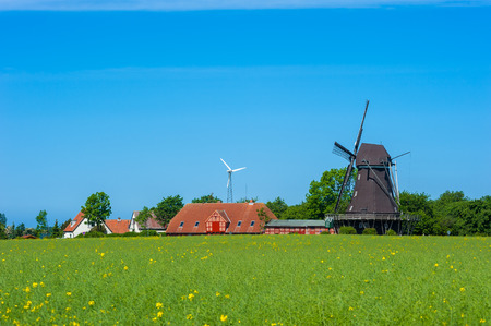 View to the mills and agriculture museum in Lemkenhafen on the island Fehmarn
