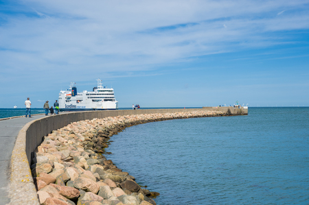 The Scandlines ferry in the port of Puttgarden on the island Fehmarnのeditorial素材
