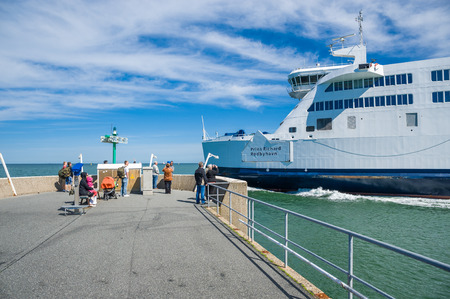 The Scandlines ferry in the port of Puttgarden on the island Fehmarnのeditorial素材