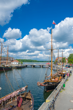 Traditional sailing ships in the harbor of Neustadt in Holsteinのeditorial素材