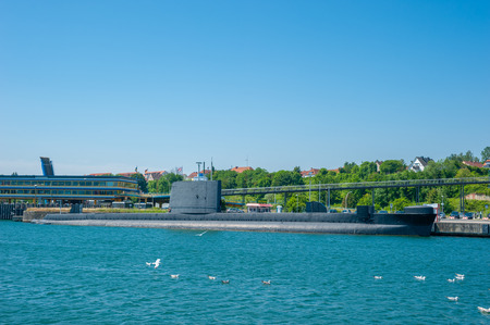 Harbor with the submarine HMS Otus in Sassnitz on the island of R?gen at the Baltic Seaのeditorial素材
