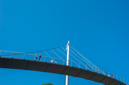 Pedestrian bridge at the harbor in Sassnitz on the island of R?gen at the Baltic Seaのeditorial素材