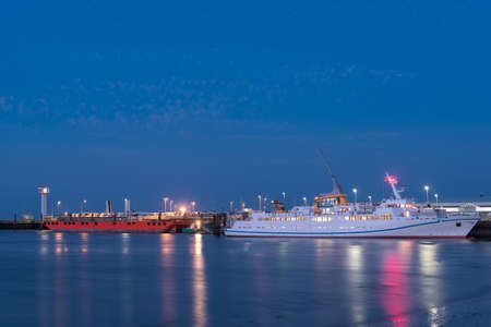 The landing stage for the ferry to Helgoland in Cuxhaven in Lower Saxony in Germanyのeditorial素材