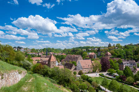 Maulbronn, Germany - April 30, 2018: View from above of the historic Maulbronn Monastery. Maulbronn Monastery is located in the town of Maulbronn in the Kraichgau region of Germany and is a Unesco World Heritage Siteのeditorial素材