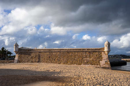 Lagos, Portugal - March 25, 2018: Historic Forte da Ponta da Bandeira fortress in Lagos in the...