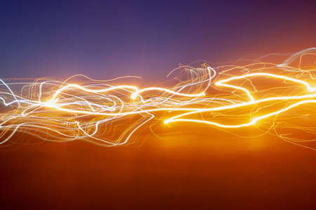 Abstract photography with light as uneven wavy lines