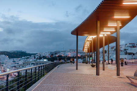 Cityscape at the Pau da Bandeira viewpoint in Albufeira in the Algarve in Portugalの写真素材
