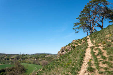 Landscape at the Enz loop with the nature reserve Rockgardens nearby Muhlhausen on the Enz. Muhlhausen an der Enz is located in Kraichgau in Baden-Wurttemberg in Germanyの写真素材