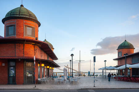 Olhao, Portugal - March 30, 2018 - Historic market hall in Olhao in the Algarve in Portugalのeditorial素材