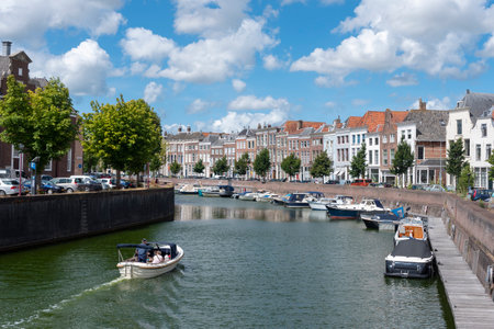 Cityscape at the Rotterdamsekaai in Middelburg. Province of Zeeland in the Netherlandsの写真素材