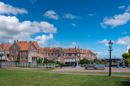 Historic old town at the old port in Enkhuizen. Province of North Holland in the Netherlandsの写真素材