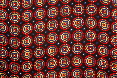Red and blue ethnic circle patternの写真素材