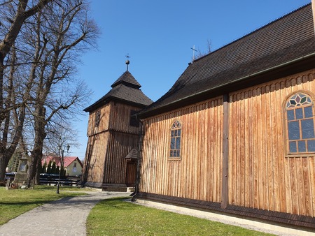 Small wooden church in Lesser Poland, Polandの写真素材