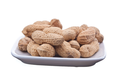 Roasted peanuts on plate