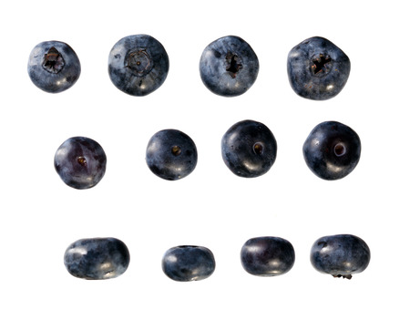 Blueberries isolated on white backgroundの写真素材