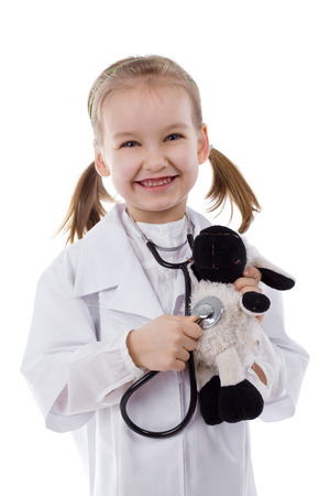 little girl as a doctorの写真素材