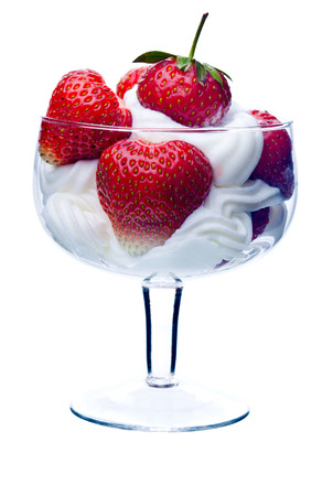 Strawberry dessert with wipped creamの写真素材