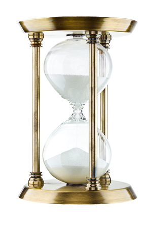 Hourglass against a white background.