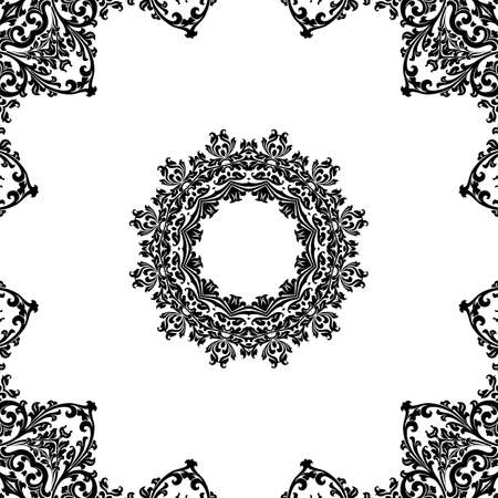 Ancient decorative ornament pattern illustration isolated on whiteの写真素材