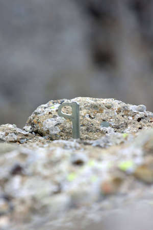 Climbing hook in the rock  の写真素材