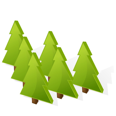 isolated vector Christmas Tree icon with reflectionのイラスト素材