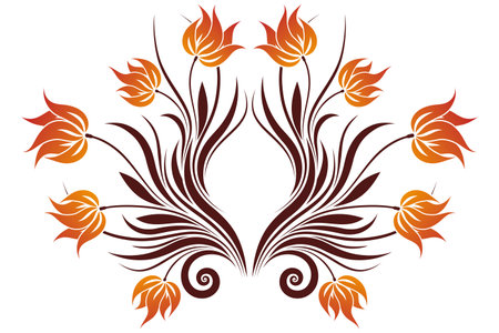 Abstract vector isolated on white floral swirlのイラスト素材