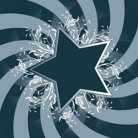 Star  design with blue swirl backのイラスト素材