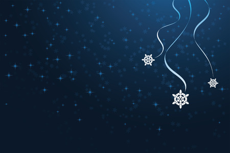 Blue Winter background with stylish snowflakes and starsのイラスト素材