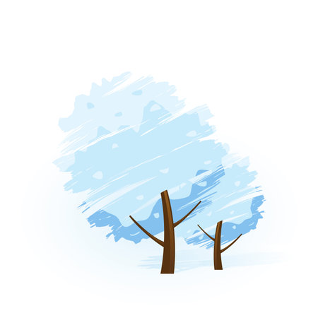 Abstract winter tree icon in blue colorのイラスト素材
