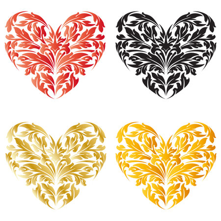 Stylized Valentine's Day Heart isolated on whiteのイラスト素材